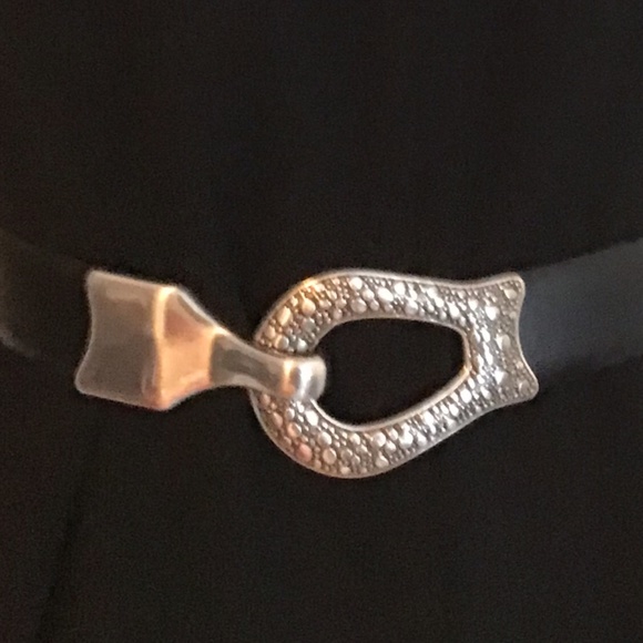 Leather Belt with Embossed Silver Hardware main image 4